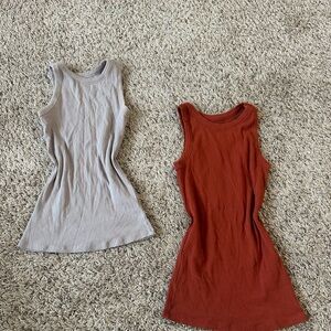 Ribbed Tanktop Bundle in Beige and Rust